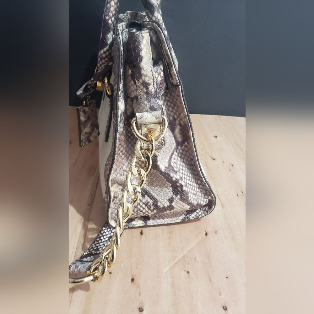 Michael Kors Hamilton Crocco Embossed Python Leather Bag - Picture 6 of 15